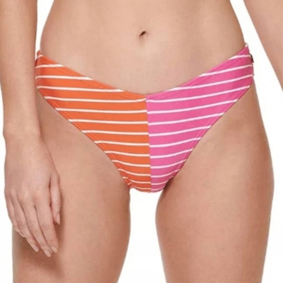 TOMMY HILFIGERSTRIPE HIGH-LEG BIKINI BOTTOM - Picture 1 of 10